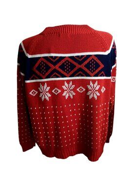 True Vintage Sweater Crewneck Large 1970's Nordic JC Penney Acrylic Snowflakes
